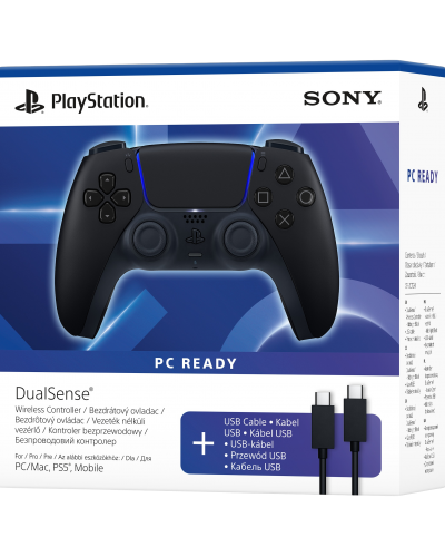 Kontroler SONY Playstation 5 DualSense Nocna Czerń z przewodem USB do komputera PC