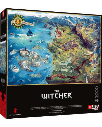 Puzzle Gaming The Witcher (Wiedźmin) The Northern Realms Map 1000 elementów
