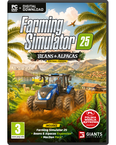 Farming Simulator 25 Beans & Alpacas Edition PC + Bonus premierowy Farming Simulator 25 Beans & Alpacas Edition PC + Bonus premierowy