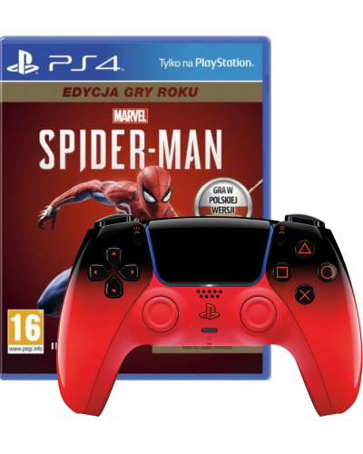 Marvel's Spider-Man GOTY PS4 + Kontroler DualSense Techno Red *ZESTAW*