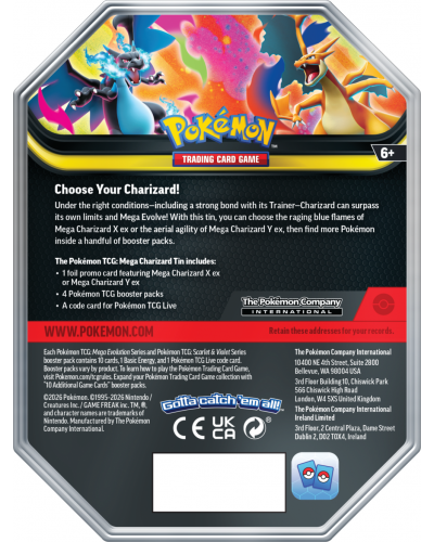 Pokémon TCG: Mega Charizard Tin - Mega Charizard X ex