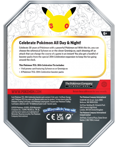 Pokémon TCG 30th Celebration - Tin - Greninja ex Pokémon TCG 30th Celebration - Tin - Greninja ex
