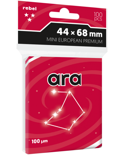 Koszulki na karty Rebel (44x68 mm) Mini European Premium Ara 100 sztuk