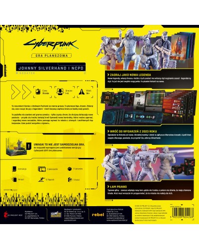 Cyberpunk 2077 Gra planszowa Johnny Silverhand i NCPD
