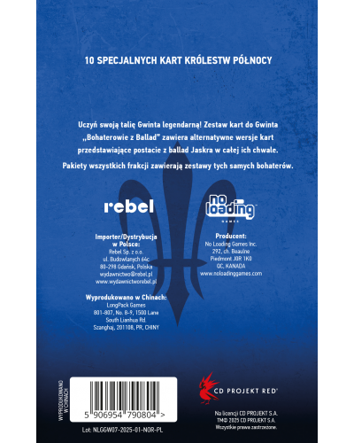 Gwint Legendarni bohaterowie z ballad Królestwa Północy Gwint Legendarni bohaterowie z ballad Królestwa Północy
