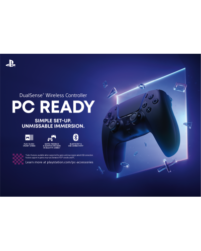 Kontroler SONY Playstation 5 DualSense Nocna Czerń z przewodem USB do komputera PC