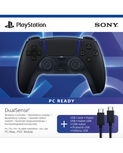 Kontroler SONY Playstation 5 DualSense Nocna Czerń z przewodem USB do komputera PC