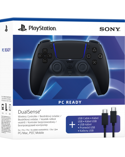Kontroler SONY Playstation 5 DualSense Nocna Czerń z przewodem USB do komputera PC