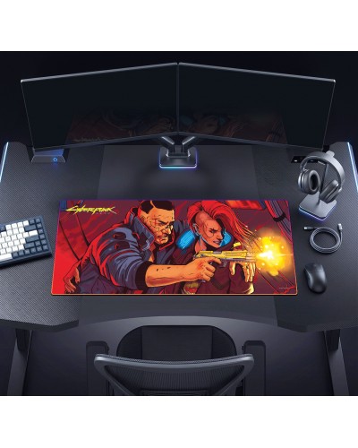 Podkładka Pod Mysz Cyberpunk 2077 The Heist RGB XL Podkładka Pod Mysz Cyberpunk 2077 The Heist RGB XL