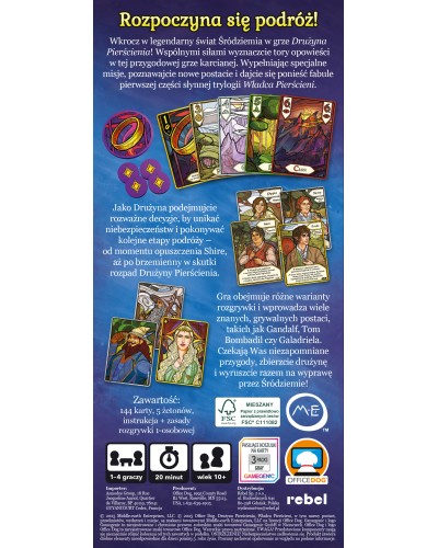 Władca Pierścieni Drużyna Pierścienia - Wciągająca gra karciana + zestaw kart Dary Garadieli Władca Pierścieni Drużyna Pierścienia - Wciągająca gra karciana + zestaw kart Dary Garadieli