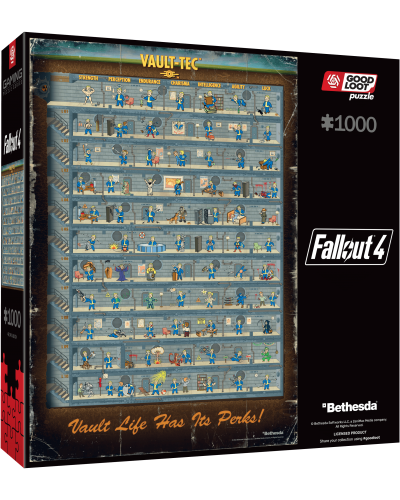 Puzzle Gaming Fallout 4 Perk Poster 1000 elementów Promocja Ferie Zimowe