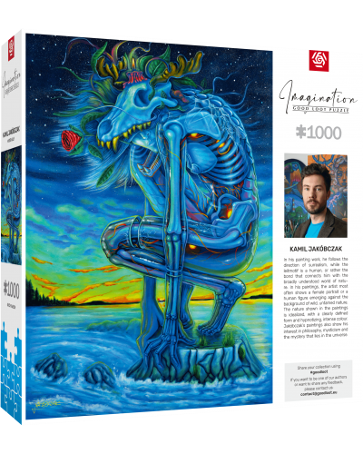 Puzzle Imagination Kamil Jakóbczak White Wolf / Biały Wilk 1000 Elementów *Nowość
