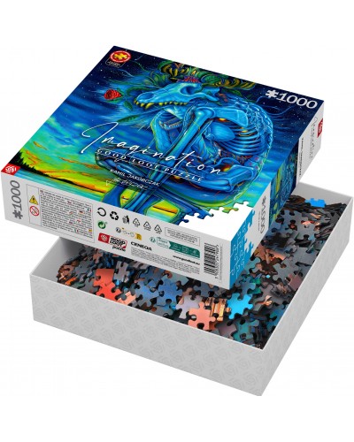 Puzzle Imagination Kamil Jakóbczak White Wolf / Biały Wilk 1000 Elementów *Nowość