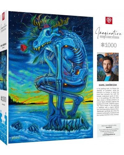 Puzzle Imagination Kamil Jakóbczak White Wolf / Biały Wilk 1000 Elementów *Nowość