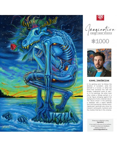 Puzzle Imagination Kamil Jakóbczak White Wolf / Biały Wilk 1000 Elementów *Nowość