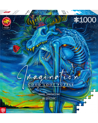 Puzzle Imagination Kamil Jakóbczak White Wolf / Biały Wilk 1000 Elementów *Nowość