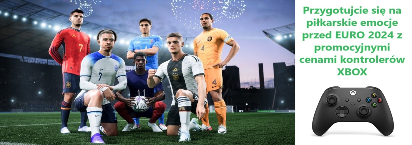 Przygotujcie się na piłkarskie emocje przed EURO 2024 z promocyjnymi cenami kontrolerów XBOX Przygotujcie się na piłkarskie emocje przed EURO 2024 z promocyjnymi cenami kontrolerów XBOX