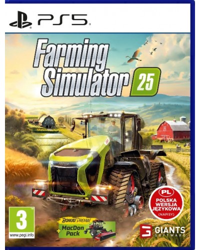 Farming Simulator 25 PS5 + nakładki na analogi + DLC + brelok Farming Simulator 25 PS5 + nakładki na analogi + DLC + brelok