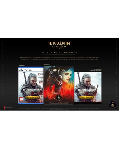 Wiedźmin 3 Dziki Gon Edycja Kompletna + Jubileuszowy Steelbook PS5 + gratis