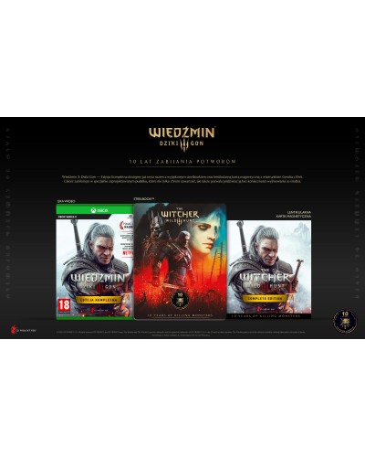 Wiedźmin 3 Dziki Gon Edycja Kompletna + Jubileuszowy Steelbook XSX + gratis