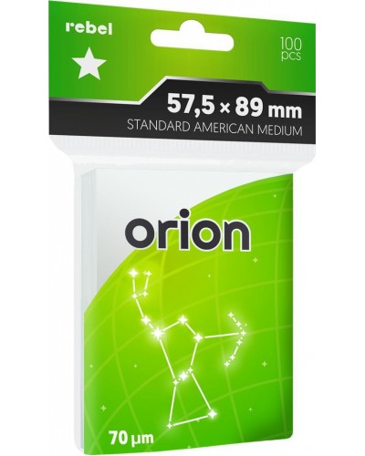 Koszulki na karty Rebel (57,5x89 mm) Standard American Medium Orion 100 sztuk Koszulki na karty Rebel (57,5x89 mm) Standard American Medium Orion 100 sztuk